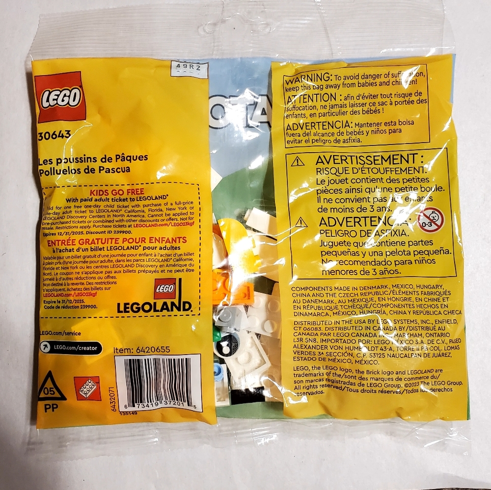 LEGO CREATOR: Easter Chickens (30643) Ages 6+ 61 PCS Easter Basket Gift - Picture 2 of 6